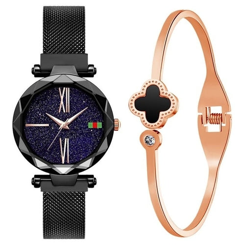 Luxury Rose Gold Women Watches Minimalism Starry