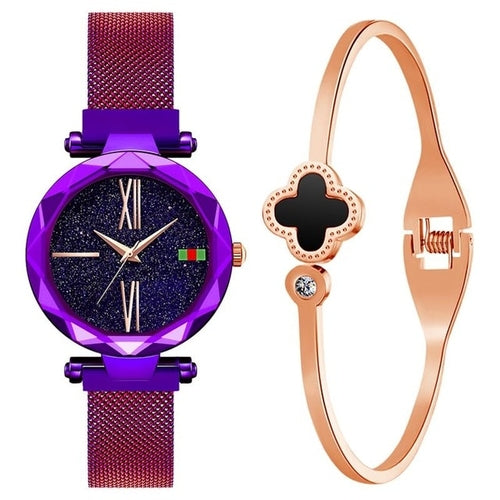 Luxury Rose Gold Women Watches Minimalism Starry
