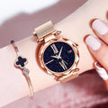Luxury Rose Gold Women Watches Minimalism Starry