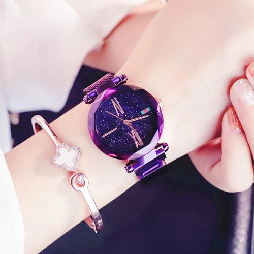 Luxury Rose Gold Women Watches Minimalism Starry